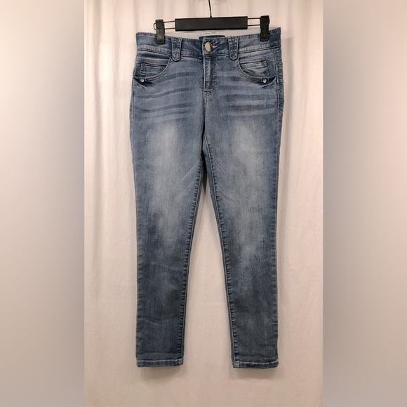Democracy AB Solution Cropped Skinny Jeans Jeggings Blue Style B1176Q4OZ Size 2 - Picture 1 of 16